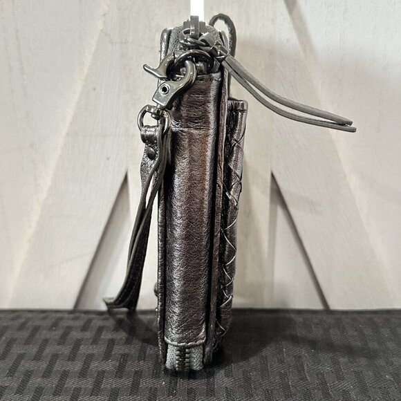 Elliott Lucca Pewter Woven Leather Wristlet Wallet - Picture 5 of 8